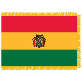 bolivia w/ seal 3' x 5' indoor flag w/pole sleeve & fringe