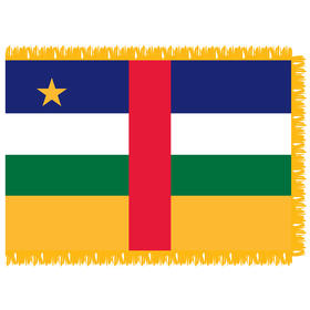 central african republic 3' x 5' indoor flag w/ pole sleeve & fringe