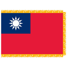 china-taiwan 3' x 5' indoor flag w/ pole sleeve & fringe