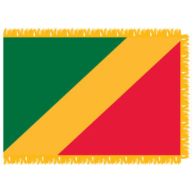 republic of congo 3' x 5' indoor nylon flag w/ pole sleeve & fringe