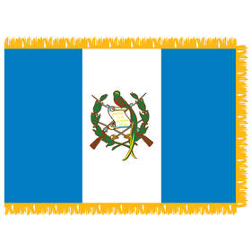 guatemala with seal 3' x 5' indoor nylon flag w/ pole sleeve & fringe