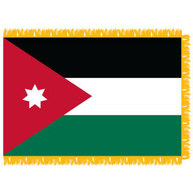 jordan 3' x 5' indoor flag w/ pole sleeve & fringe w/ pole sleeve & fringe