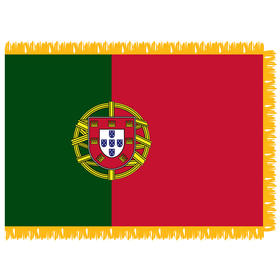 portugal 3' x 5' indoor nylon flag w/ pole sleeve & fringe