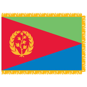 eritrea 3' x 5' indoor nylon flag w/ pole sleeve & fringe