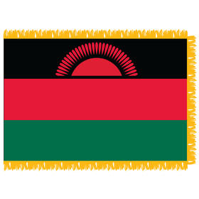malawi 3' x 5' indoor nylon flag w/ pole sleeve & fringe