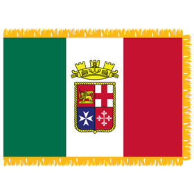 italian naval ensign 4' x 6' indoor nylon flag w/ pole sleeve & fringe