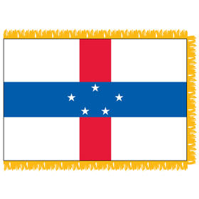 netherlands antilles 4' x 6' indoor nylon flag w/ pole sleeve & fringe