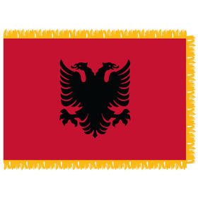 albania 3' x 5' indoor flag w/ pole sleeve & fringe