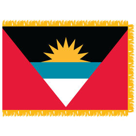 antigua & barbuda 3' x 5' indoor flag w/pole sleeve & fringe