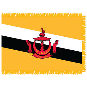 brunei 3' x 5' indoor flag w/ pole sleeve & fringe