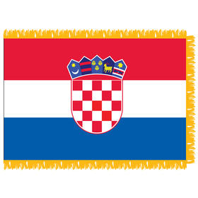 croatia 3' x 5' indoor nylon flag w/ pole sleeve & fringe