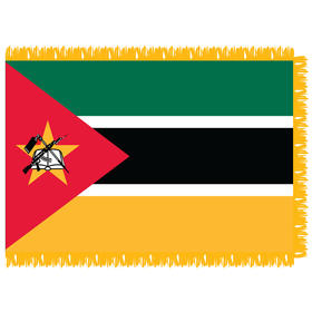 mozambique 3' x 5' indoor nylon flag w/ pole sleeve & fringe