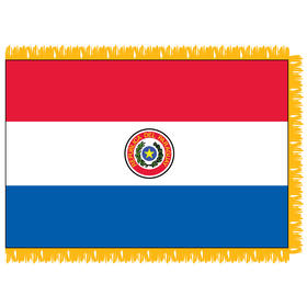 paraguay 3' x 5' indoor nylon flag w/ pole sleeve & fringe