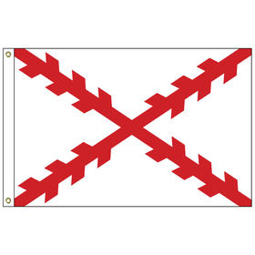 cross of burgundy 3' x 5' nylon flag w/ heading & grommets