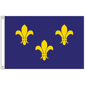 fleur-de-lis (blue-3) 3' x 5' nylon flag w/heading & grommets