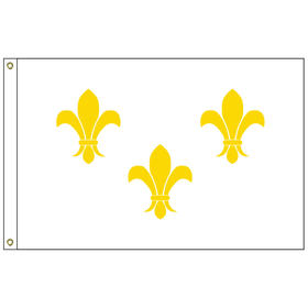 fleur-de-lis (white-3) 3' x 5' nylon flag w/heading & grommets