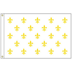 fleur-de-lis (white-23) 3' x 5' nylon flag w/heading & grommets