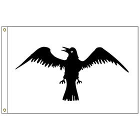 raven 3' x 5' outdoor nylon flag w/ heading & grommets