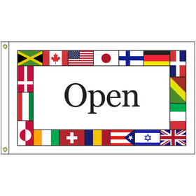 international open 2' x 3' knit poly flag with heading and grommets