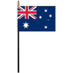 australia 4" x 6" staff mounted rayon flag