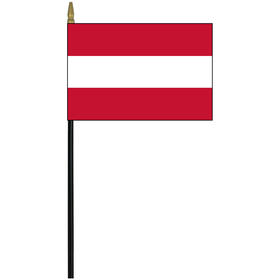 austria 4" x 6" staff mounted rayon flag