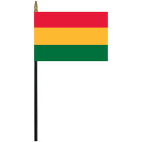 bolivia 4" x 6" staff mounted rayon flag
