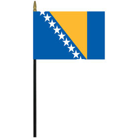 bosnia-herzegovina 4" x 6" staff mounted rayon flag