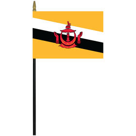 brunei 4" x 6" staff mounted rayon flag