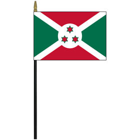 burundi 4" x 6" staff mounted rayon flag