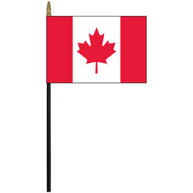 Canada 4" x 6" Staff Mounted Rayon Flag