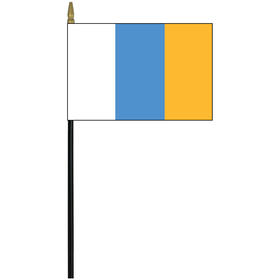 canary islands 4" x 6" staff mounted rayon flag