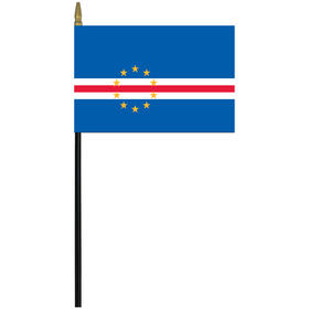 cape verde 4" x 6" staff mounted rayon flag