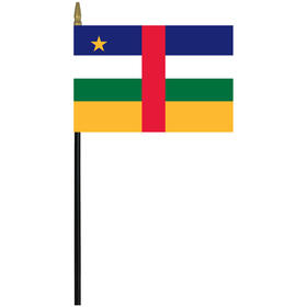 central african republic 4" x 6" staff mounted rayon flag