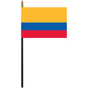colombia 4" x 6" staff mounted rayon flag