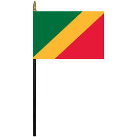 republic of congo 4" x 6" staff mounted rayon flag