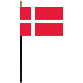 denmark 4" x 6" staff mounted rayon flag