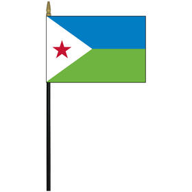djibouti 4" x 6" staff mounted rayon flag