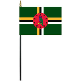 dominica 4" x 6" staff mounted rayon flag