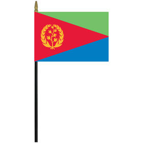 eritrea w/ seal 4" x 6" staff mounted rayon flag