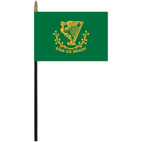 erin w/ seal 4" x 6" staff mounted rayon flag