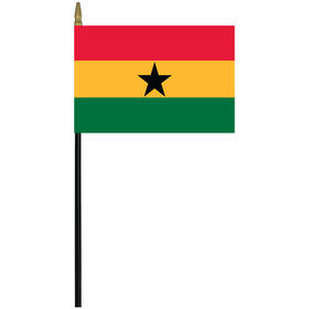 ghana 4" x 6" staff mounted rayon flag
