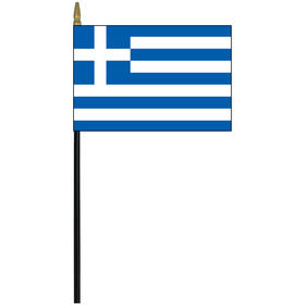 greece 4" x 6" staff mounted rayon flag