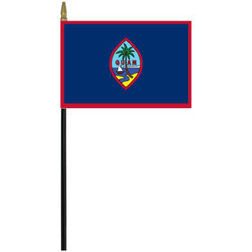 guam 4" x 6" staff mounted rayon flag