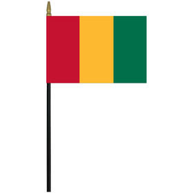 guinea 4" x 6" staff mounted rayon flag