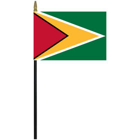 guyana 4" x 6" staff mounted rayon flag