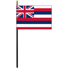 hawaii 4" x 6" staff mounted rayon flag