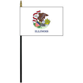 illinois 4" x 6" staff mounted rayon flag