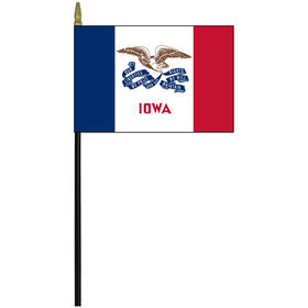 iowa 4" x 6" staff mounted rayon flag