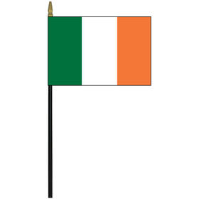 Ireland 4" x 6" Staff Mounted Rayon Flag
