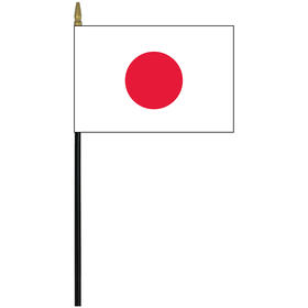 japan 4" x 6" staff mounted rayon flag